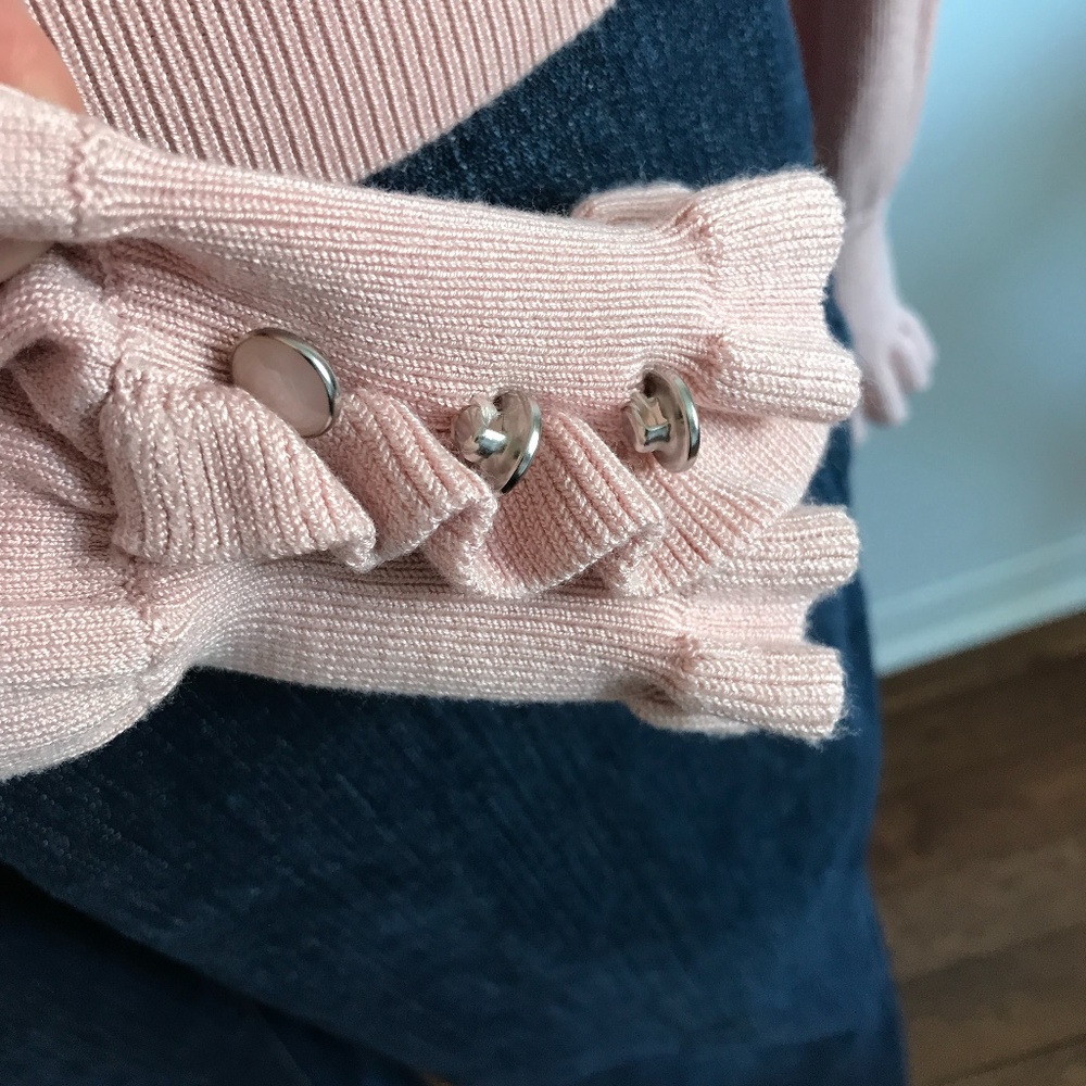 RW&CO -  Pink Mock Neck Light Knit Sweater - S - Picture 5 of 7